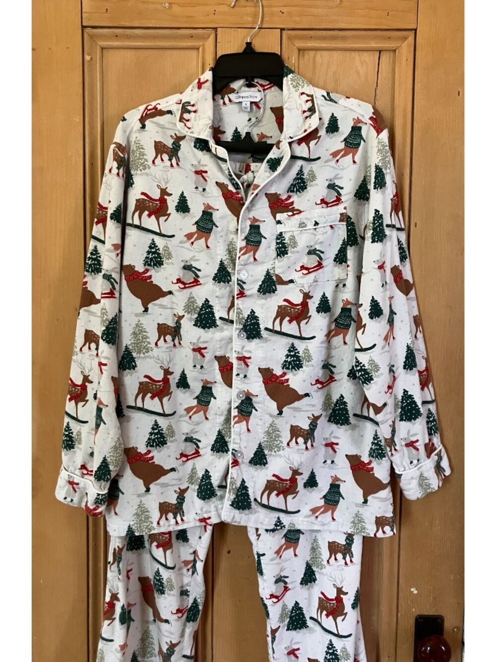 The Company Store Womens Winter Skating Animals Pajama Set Sz Small White XM EXC - Picture 5 of 12